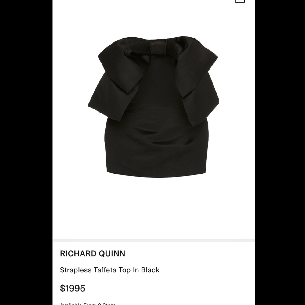 Richard Quinn Taffeta Bow Top